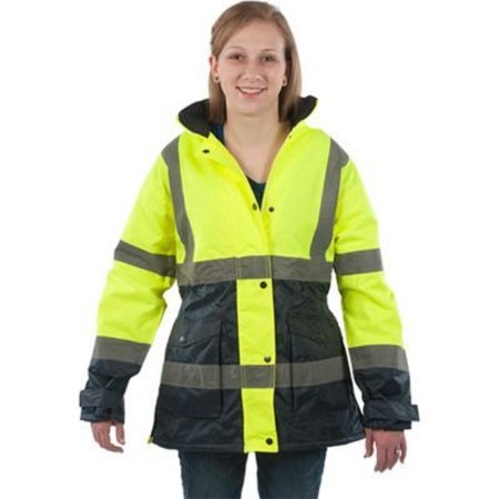 OLD TOLEDO BRANDS Utility Pro Hi-Vis Ladies Parka Jacket, Class 2, S, Yellow/Black UHV664-S-YN